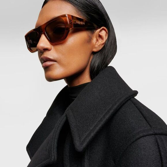 NEW Saint Laurent SL740 002 Brown Havana Square Unisex Sunglasses - Picture 2 of 12